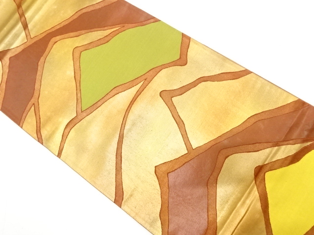 JAPANESE KIMONO / ANTIQUE FUKURO OBI / SILK / WOVEN MOUNTAINS